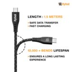 Flybot Bolt Rugged Polyester Braided Unbreakable Micro USB Fast Charging Cable (Black) - Image 3