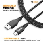 Flybot Bolt Rugged Polyester Braided Unbreakable Micro USB Fast Charging Cable (Black) - Image 2
