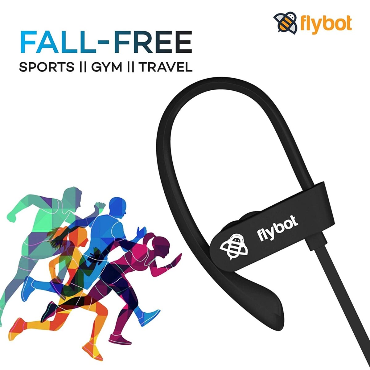 Flybot Wave in-Ear Sport Wireless Bluetooth Earphone Sweatproof (Black) - Image 7