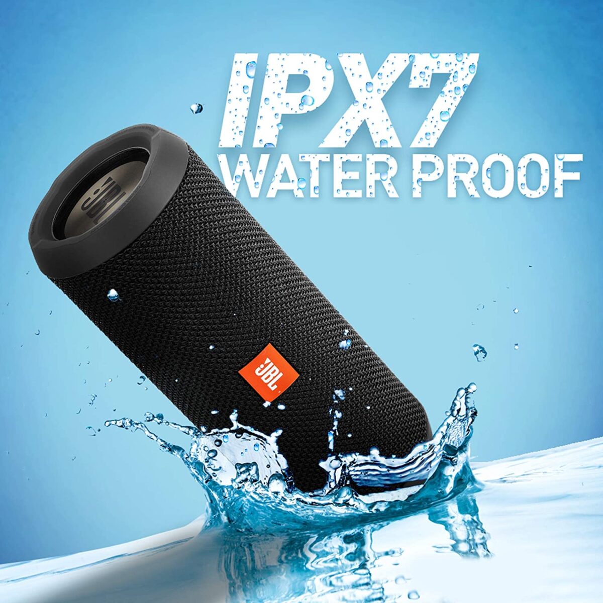 JBL Flip 3 Stealth by Harman Waterproof Portable Bluetooth Speaker (Black) - Image 4