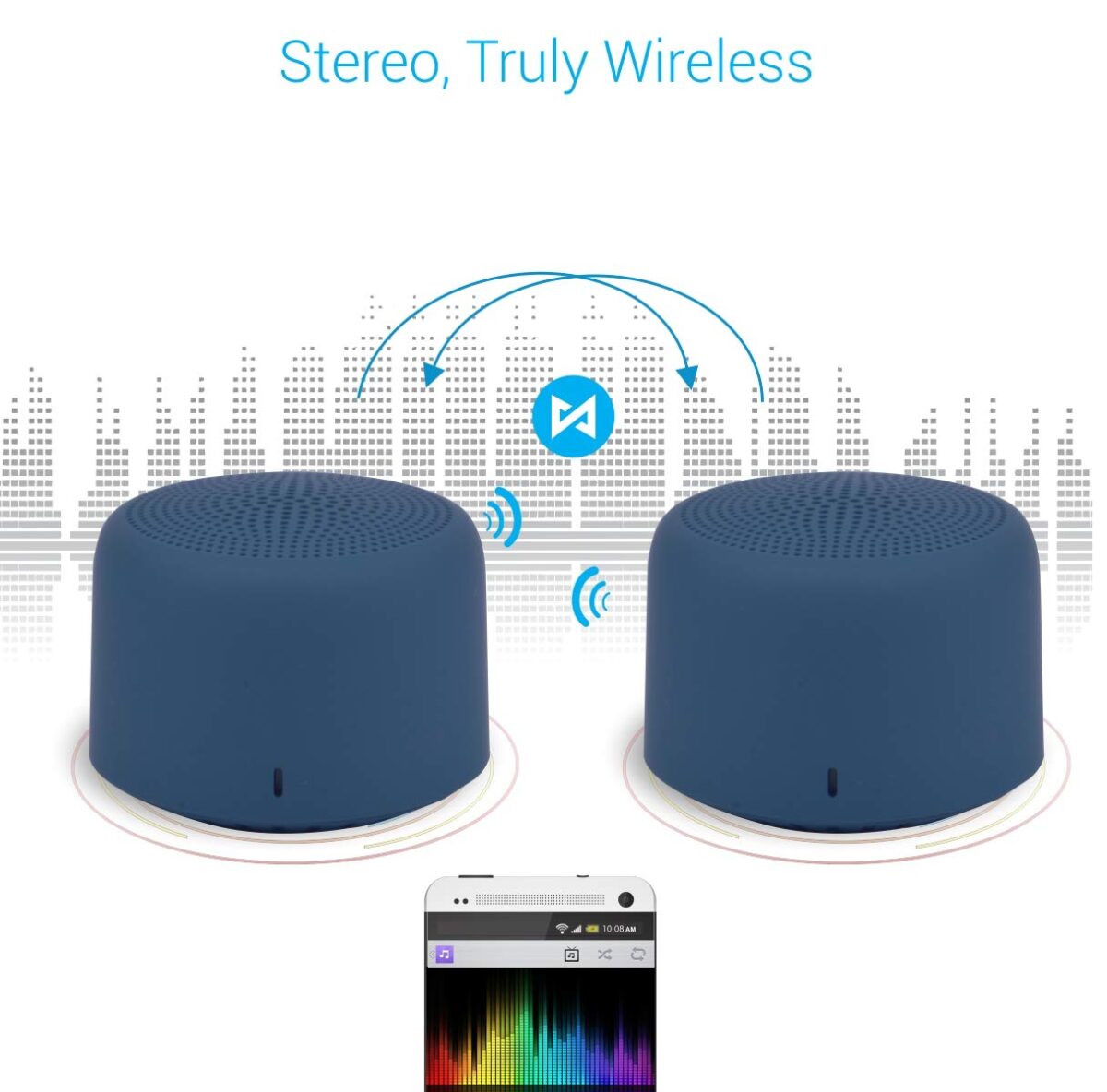 Portronics PICO Bluetooth 5.0 Personal Mini Portable Stereo Speaker with TWS, Crisp, Loud and Clear 3W, Blue - Image 5