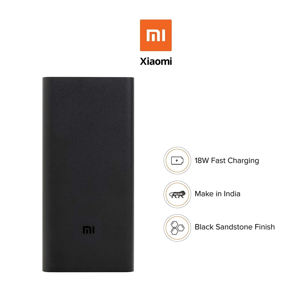 MI 20000mAH Lithium Polymer Power Bank 2i with 18W Fast Charging (Black) - Image 2