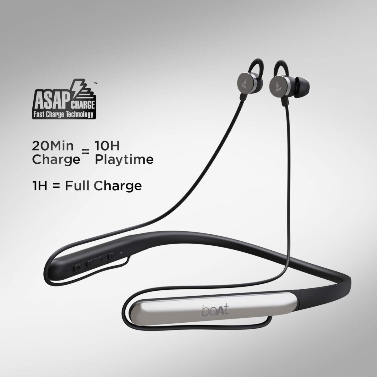boAt Rockerz 295v2 Wireless Neckband with BT v5.0 12H Playback(Active Black) - Image 4
