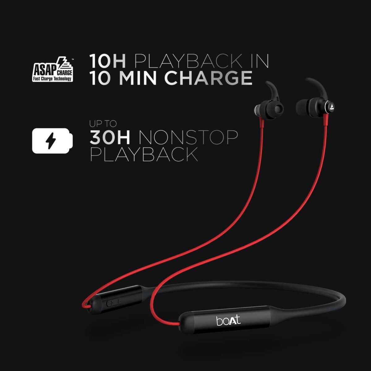 boAt Rockerz 335 Wireless Neckband(Raging Red) - Image 5