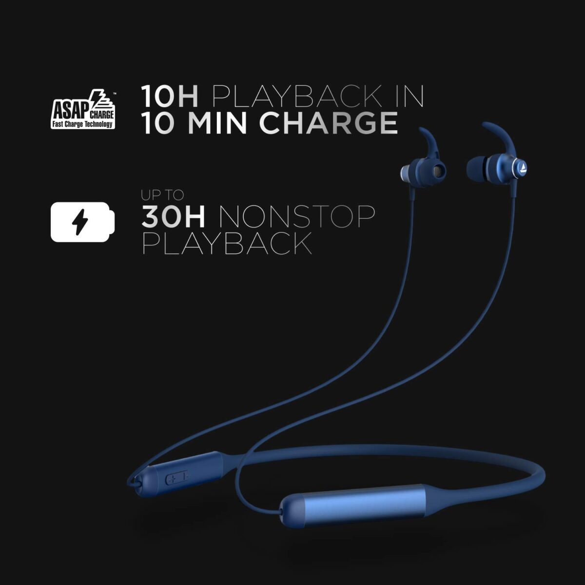 boAt Rockerz 335 Wireless Neckband(Navy Blue) - Image 4