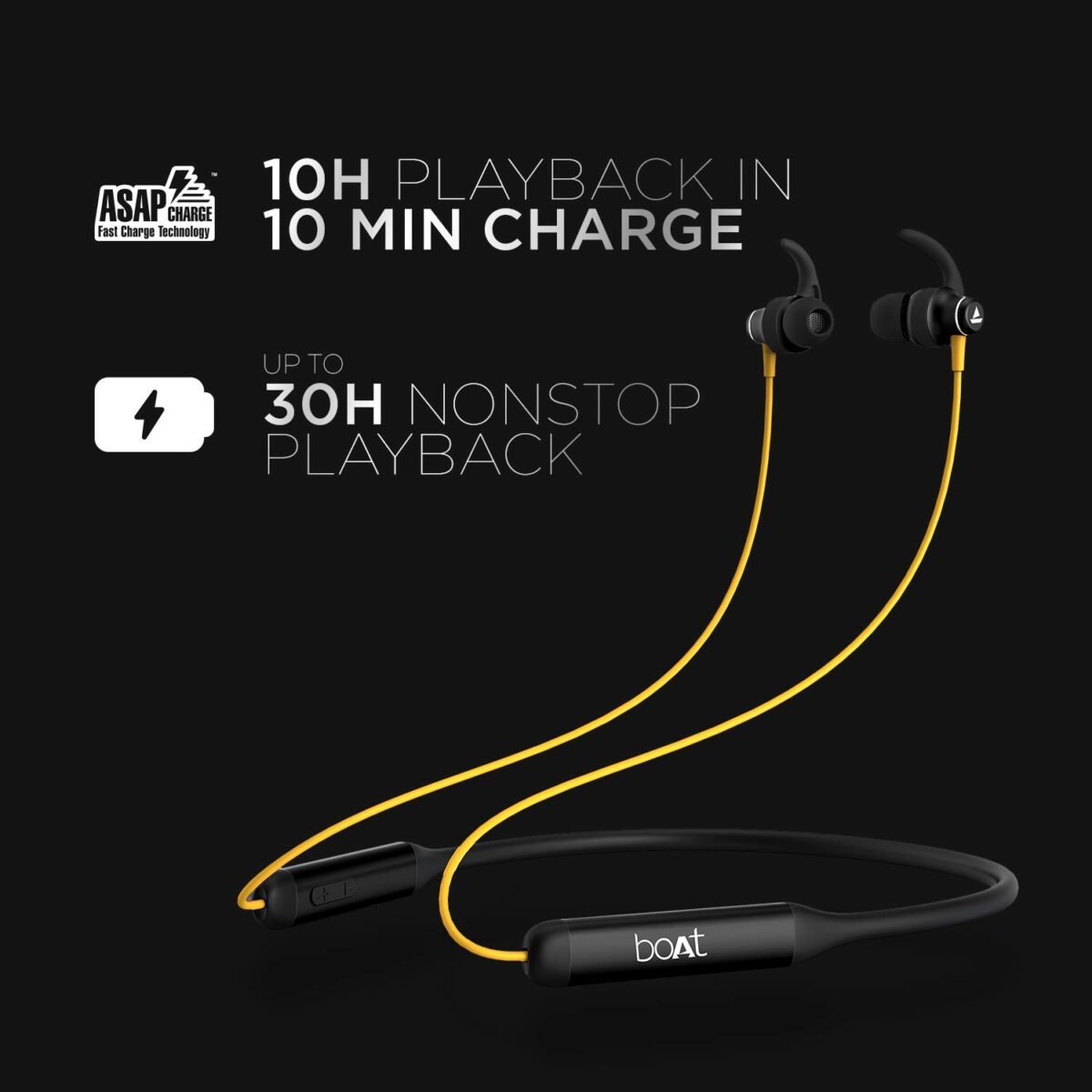 boAt Rockerz 335 Wireless Neckband(Blazing Yellow) - Image 5