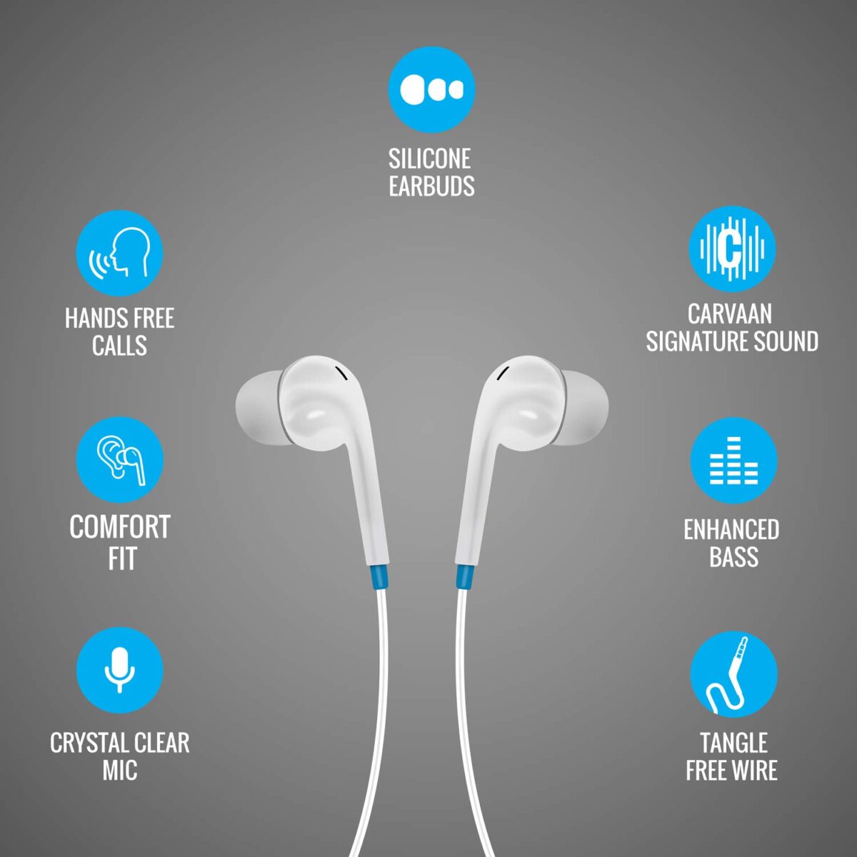 Saregama Carvaan Earphones GX01 with Mic-  (Classic White) - Image 4