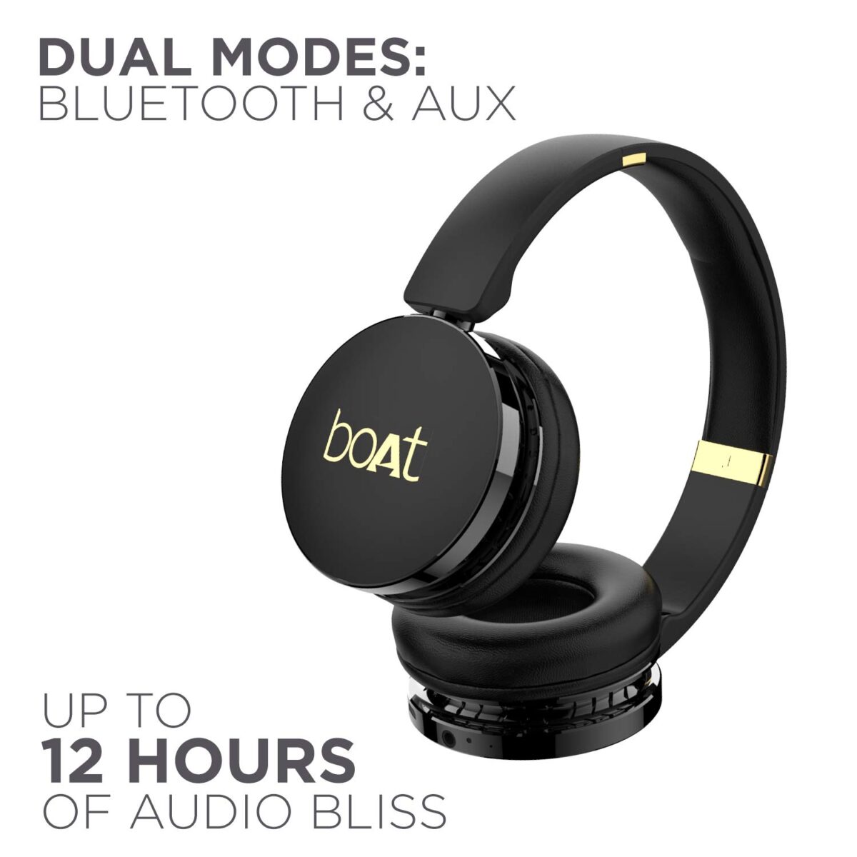 boAt Rockerz 370 Wireless Headphone (Buoyant Black) - Image 5