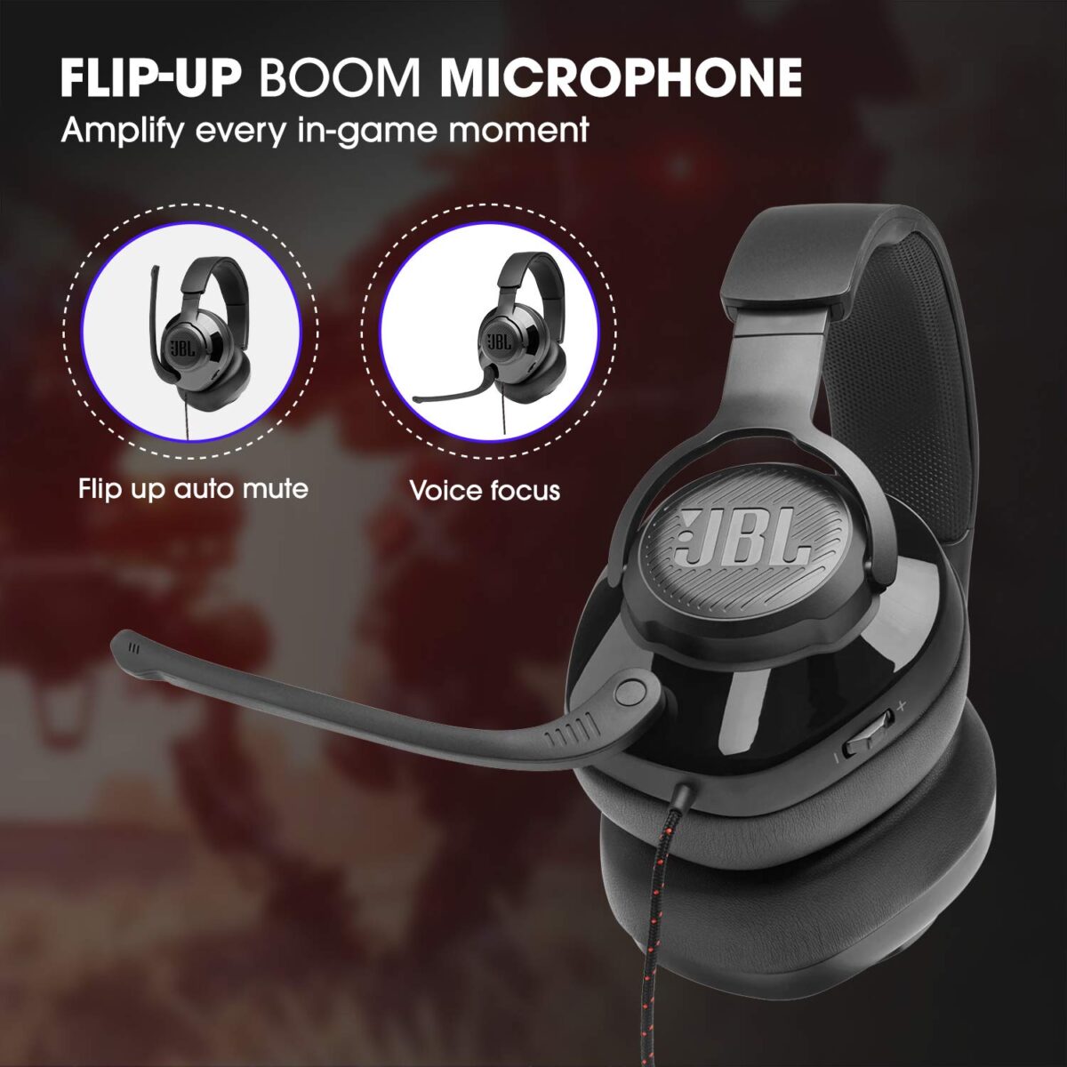 JBL Quantum 200 Wired Over-Ear Gaming Headphone - Image 3