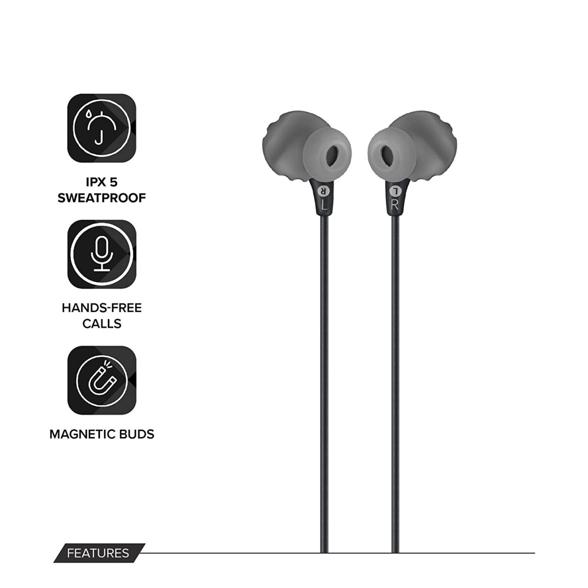 JBL Endurance Run, Sports in Ear Wired Earphones (Black) - Image 6