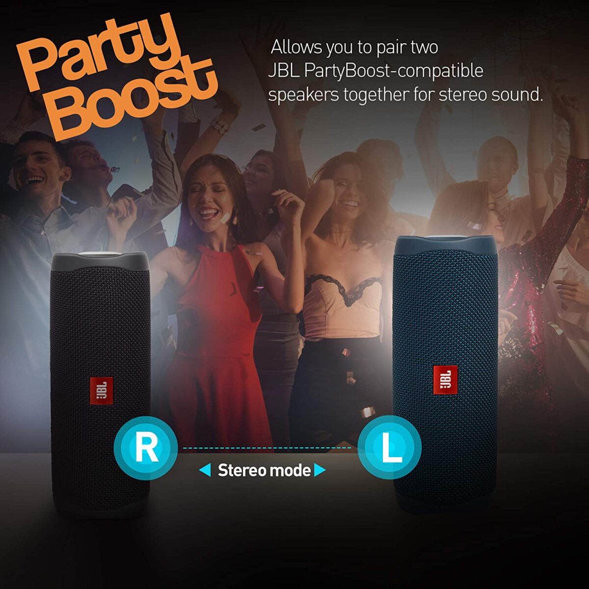 JBL Flip 5 Wireless Portable Bluetooth Speaker (Black) - Image 4