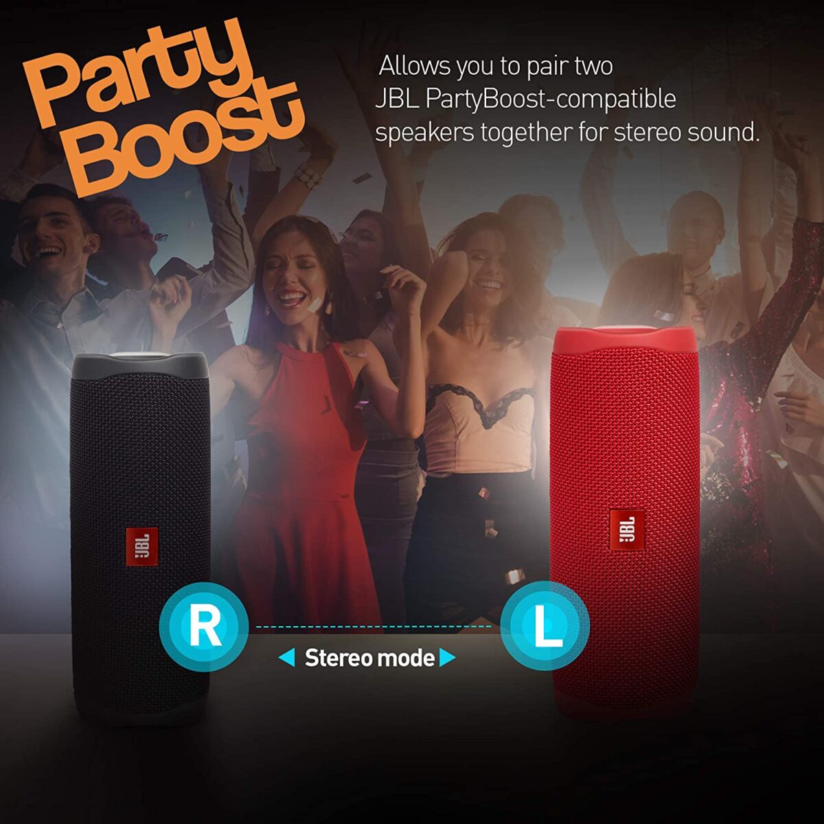 JBL Flip 5 Wireless Portable Bluetooth Speaker (Red) - Image 6
