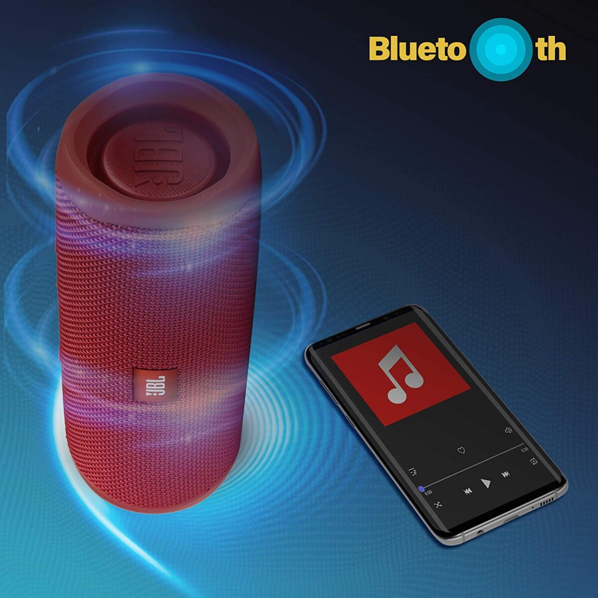 JBL Flip 5 Wireless Portable Bluetooth Speaker (Red) - Image 3