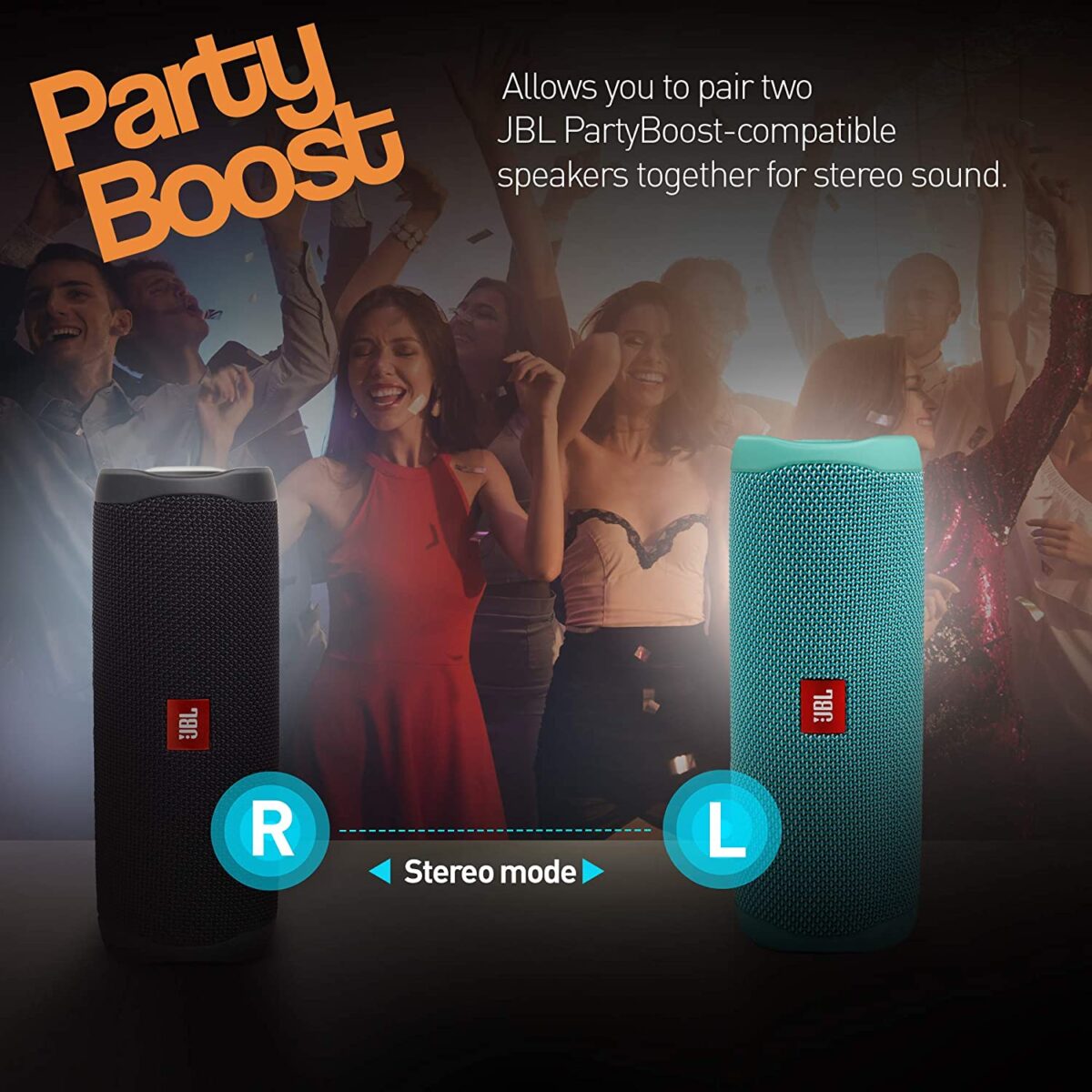 JBL Flip 5 Wireless Portable Bluetooth Speaker (Teal) - Image 2