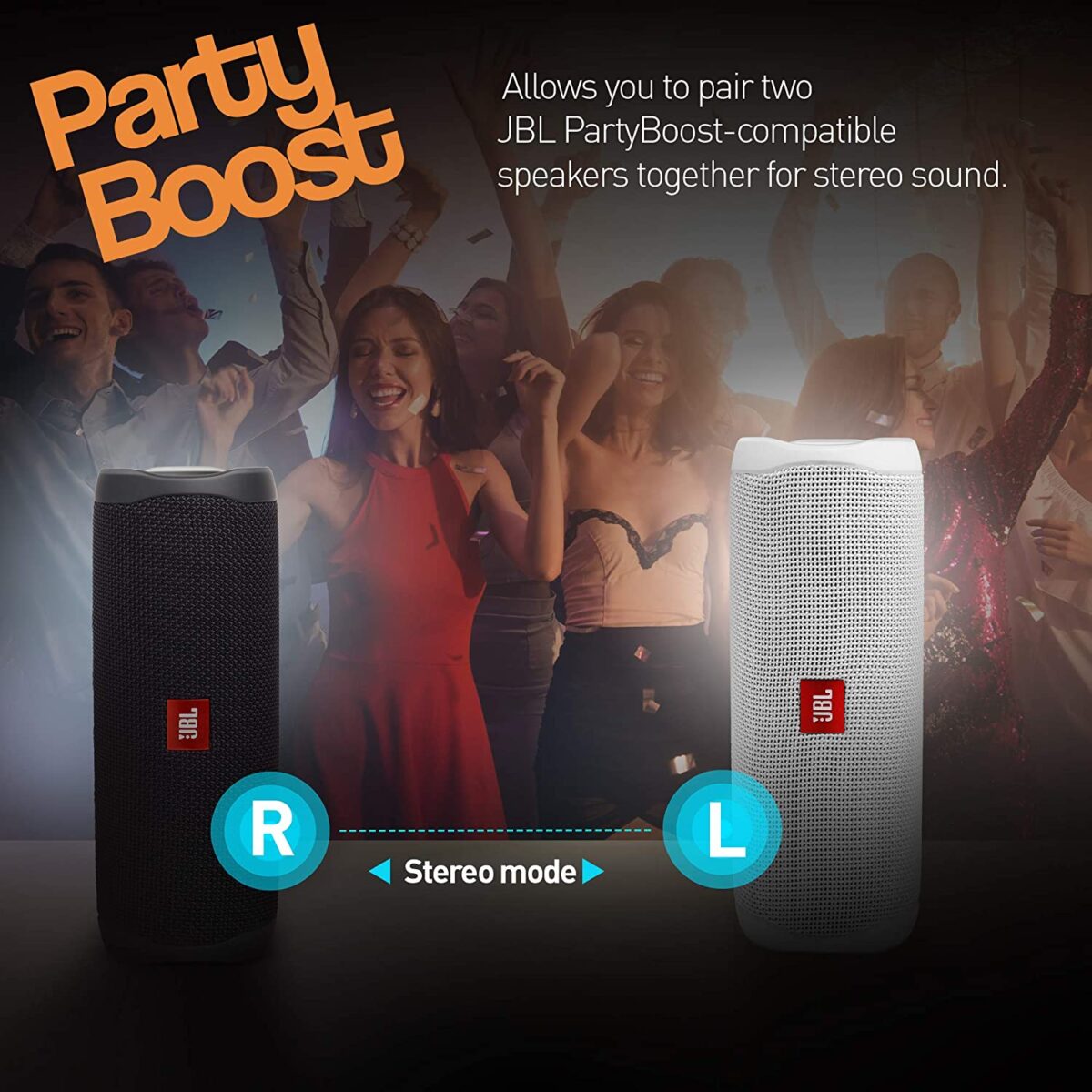 JBL Flip 5 Wireless Portable Bluetooth Speaker (White) - Image 7