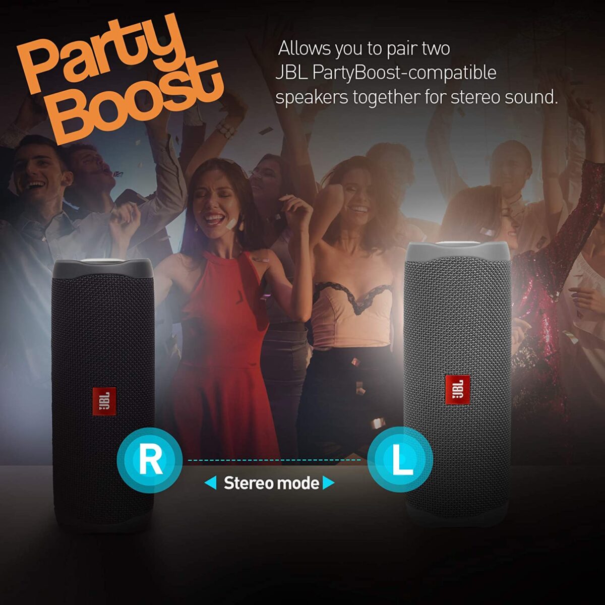 JBL Flip 5 Wireless Portable Bluetooth Speaker (Grey) - Image 6