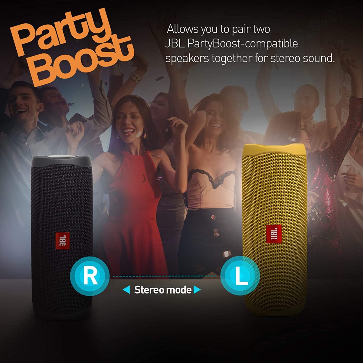 JBL Flip 5 Wireless Portable Bluetooth Speaker (Yellow) - Image 4
