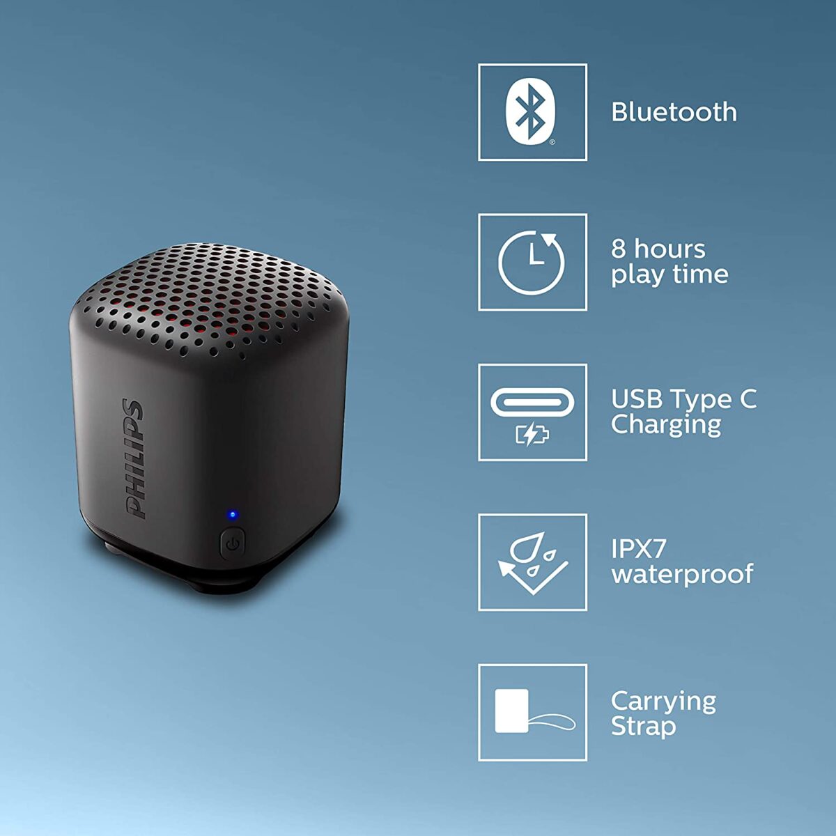Philips Audio Portable Wireless Speaker (Black) - Image 8
