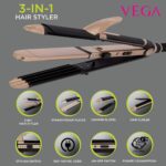 VEGA 3 in 1 Hair Styler - Straightener, Curler and Crimper (Black) - Image 8