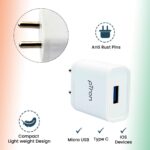 pTron Volta 12W Single USB Smart Charger with 2.4A Micro USB 1-Meter Cable,(White) - Image 4