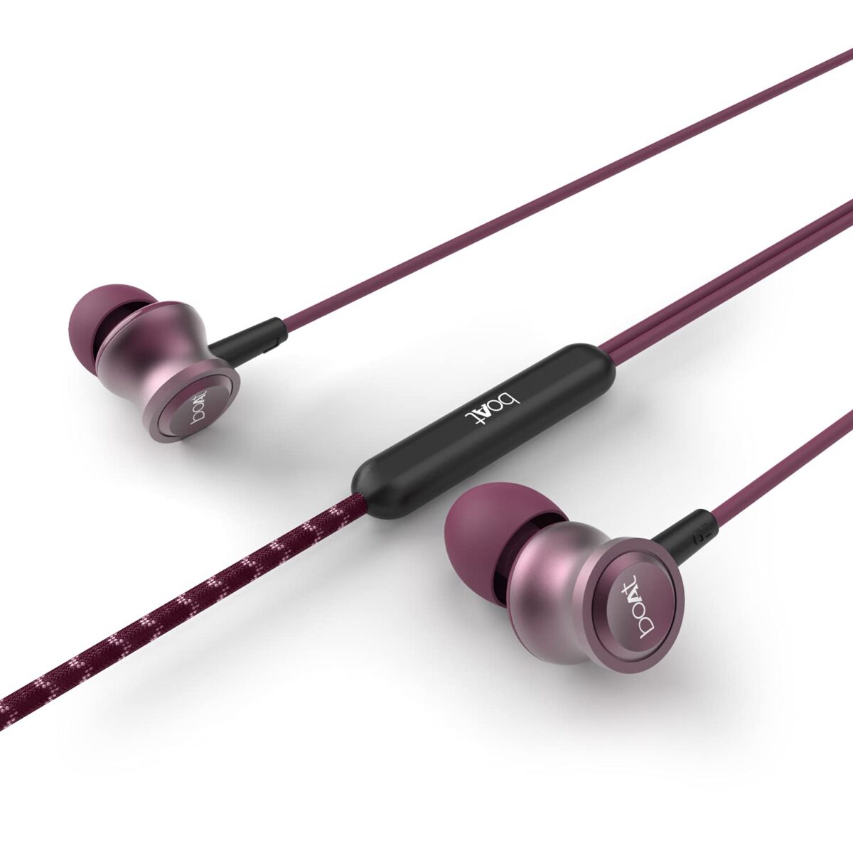 boAt Bassheads 152 in Ear Wired Earphones with Mic(Maroon Mirage) - Image 1