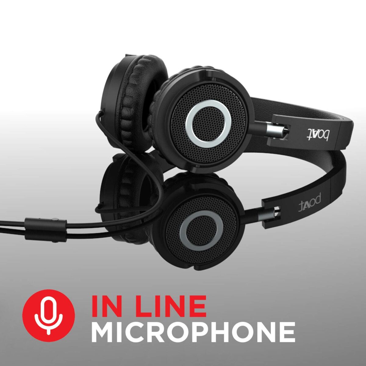 boAt Bassheads 900 On Ear Wired Headphones (Carbon Black) - Image 2