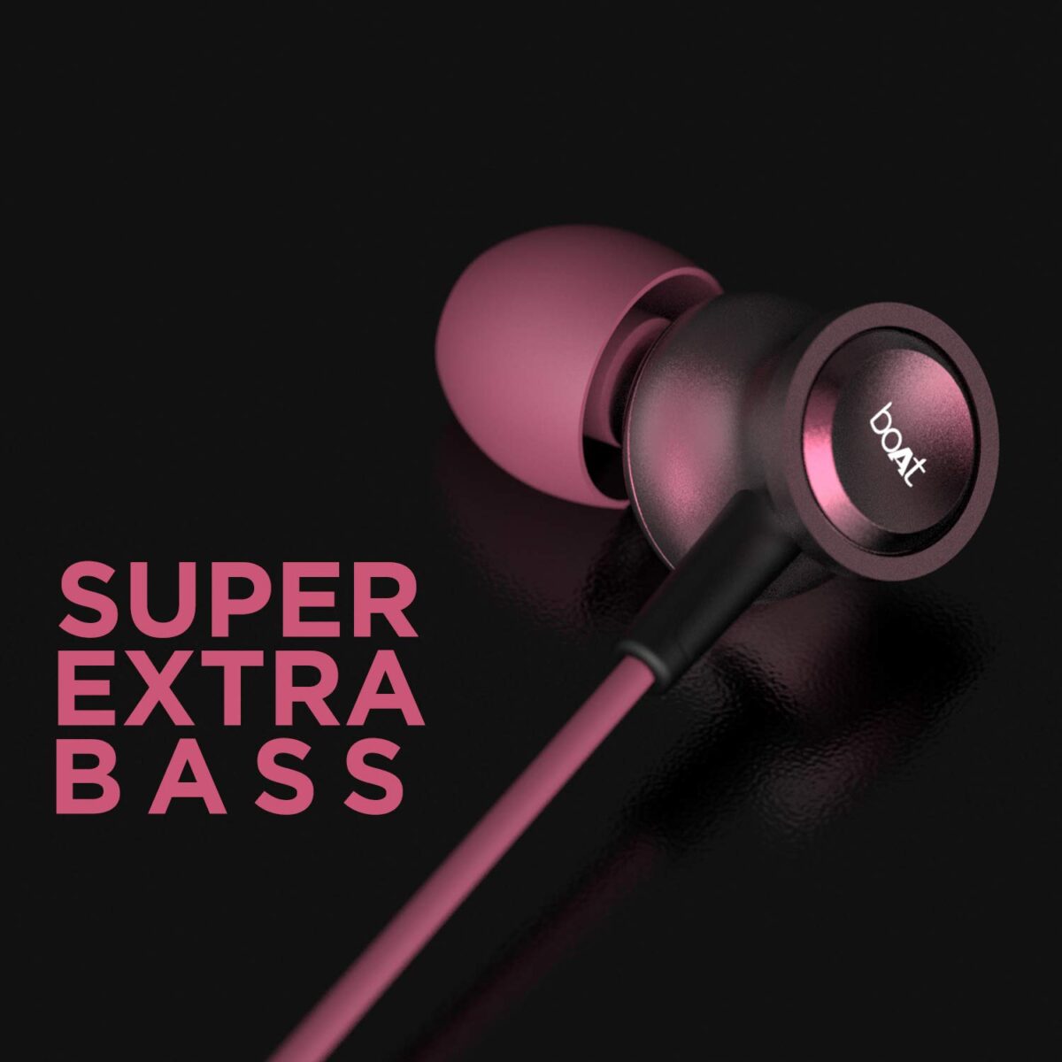 boAt Bassheads 152 in Ear Wired Earphones with Mic(Maroon Mirage) - Image 6