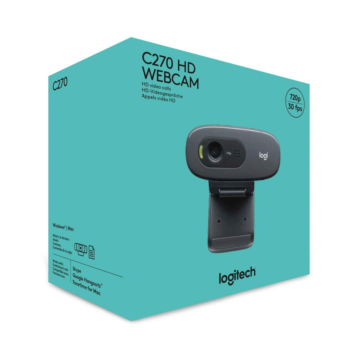 Logitech C270 HD Webcam (1.5 m cable) - Image 6