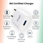 pTron Volta 12W Single USB Smart Charger with 2.4A Micro USB 1-Meter Cable,(White) - Image 6