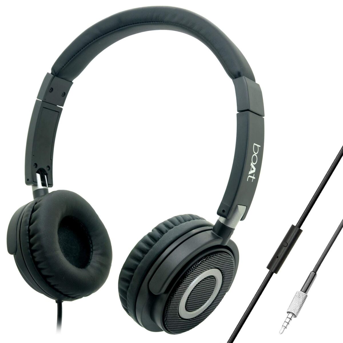 boAt Bassheads 900 On Ear Wired Headphones (Carbon Black) - Image 1