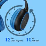 pTron Studio Over-Ear Bluetooth 5.0 Wireless Headphones (Blue) - Image 5
