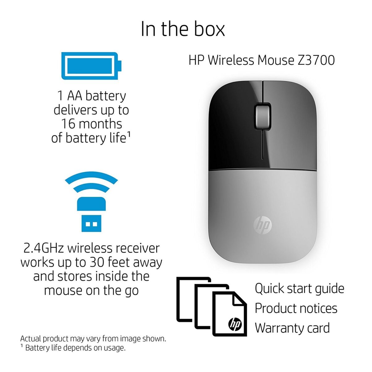 HP Z3700 Wireless Mouse (Silver) - Image 3