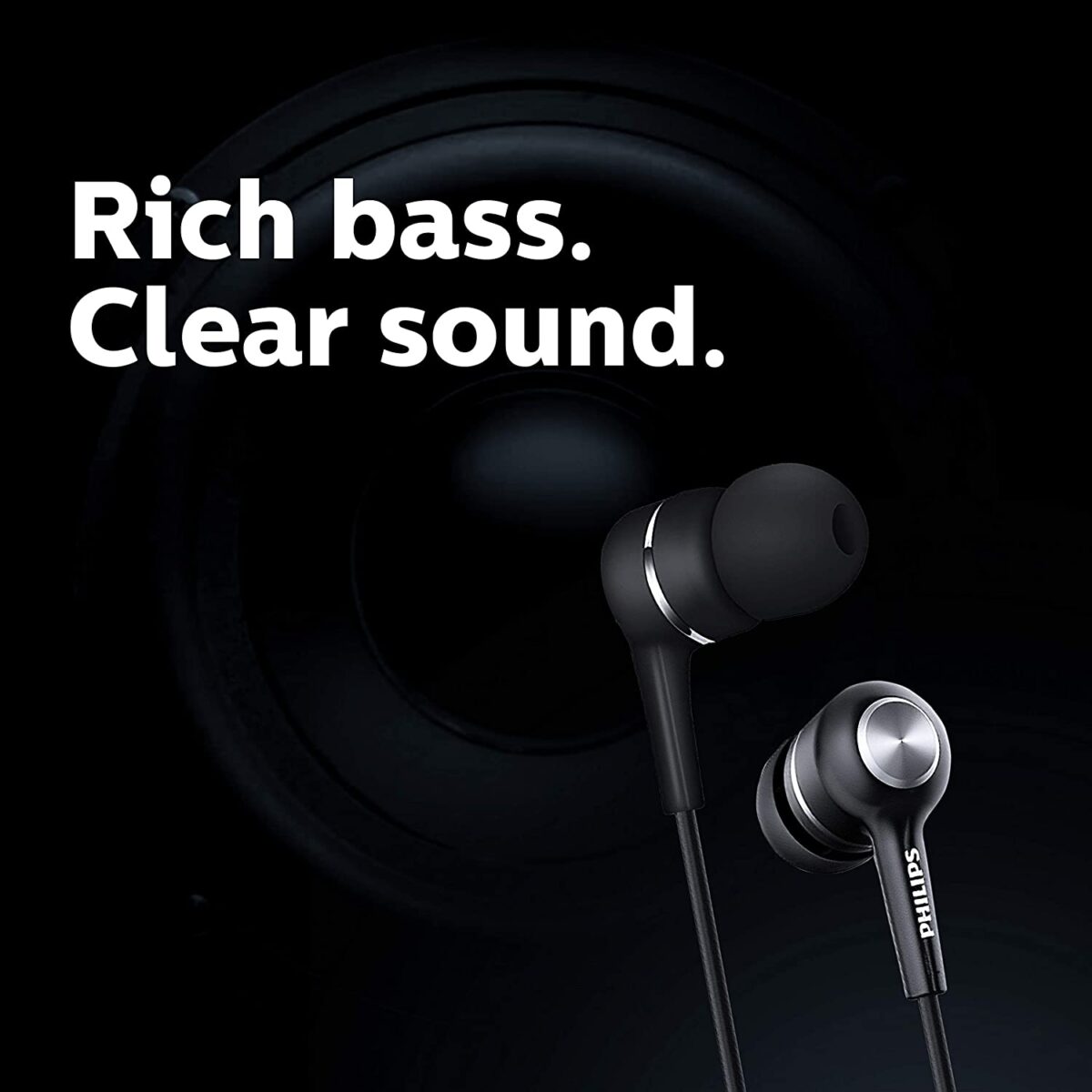 Philips Audio SHE1505 in-Ear Rich Bass Headphones (Black) - Image 5