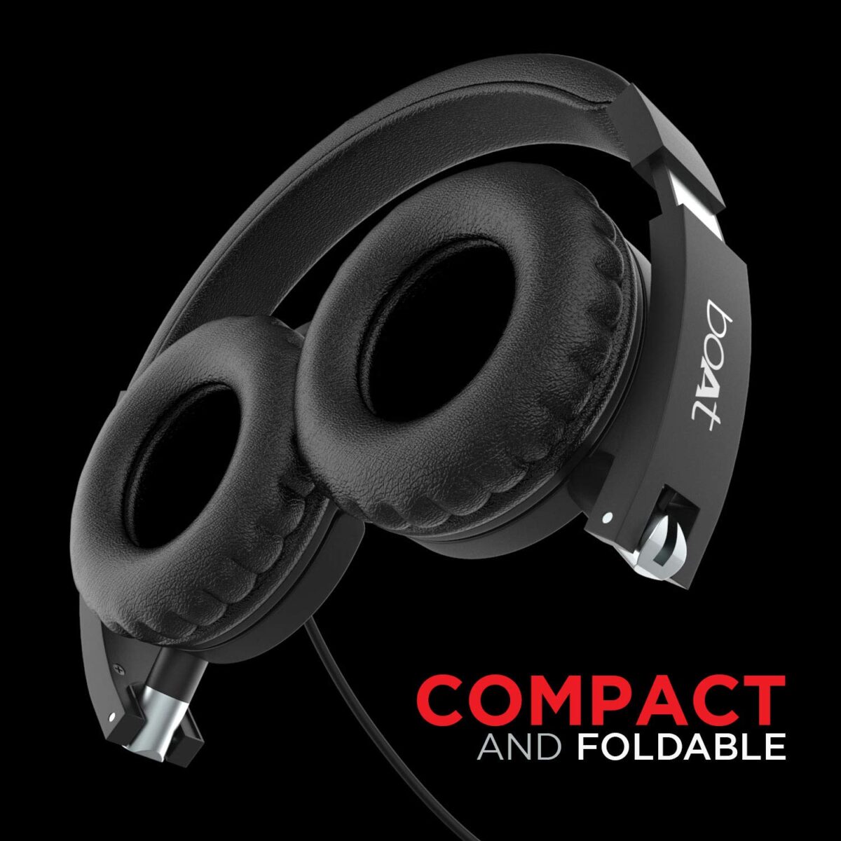boAt Bassheads 900 On Ear Wired Headphones (Carbon Black) - Image 5