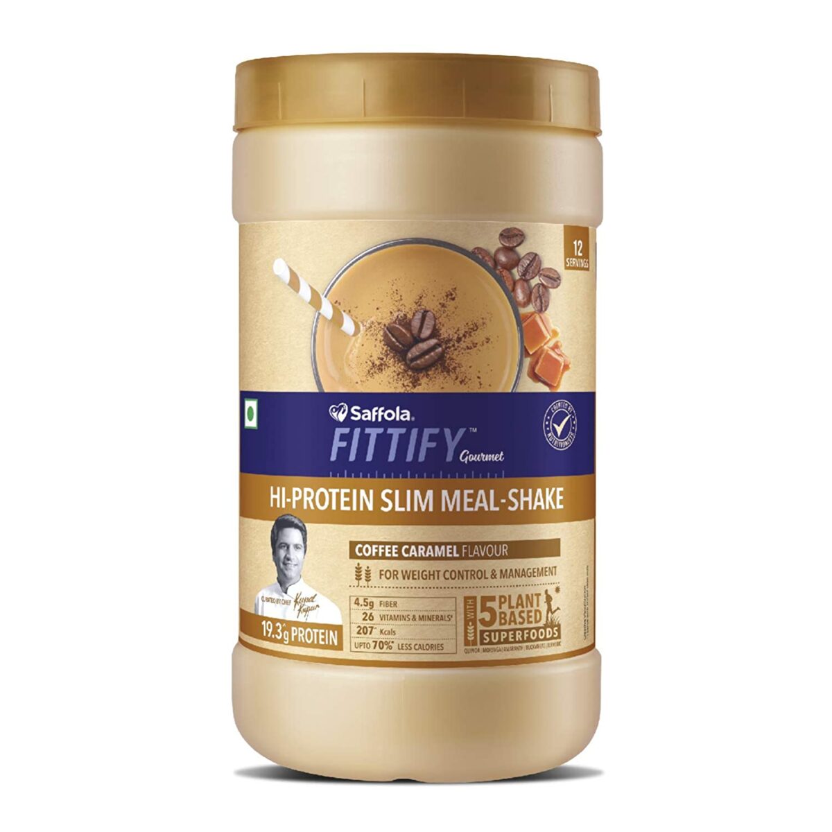 Saffola FITTIFY Gourmet Hi-Protein Slim Meal Shake - 420 gm , Coffee Caramel (Buy 1 Get 1 Free) - Image 2