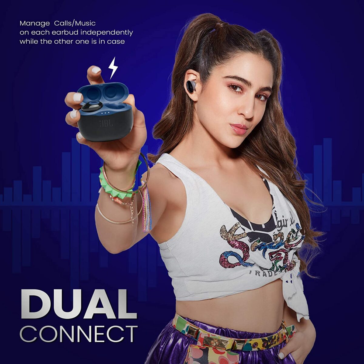 JBL Tune 125TWS True Wireless in-Ear Headphones (Blue) - Image 2