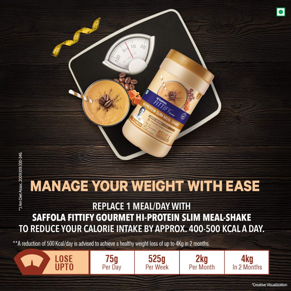 Saffola FITTIFY Gourmet Hi-Protein Slim Meal Shake - 420 gm , Coffee Caramel (Buy 1 Get 1 Free) - Image 6
