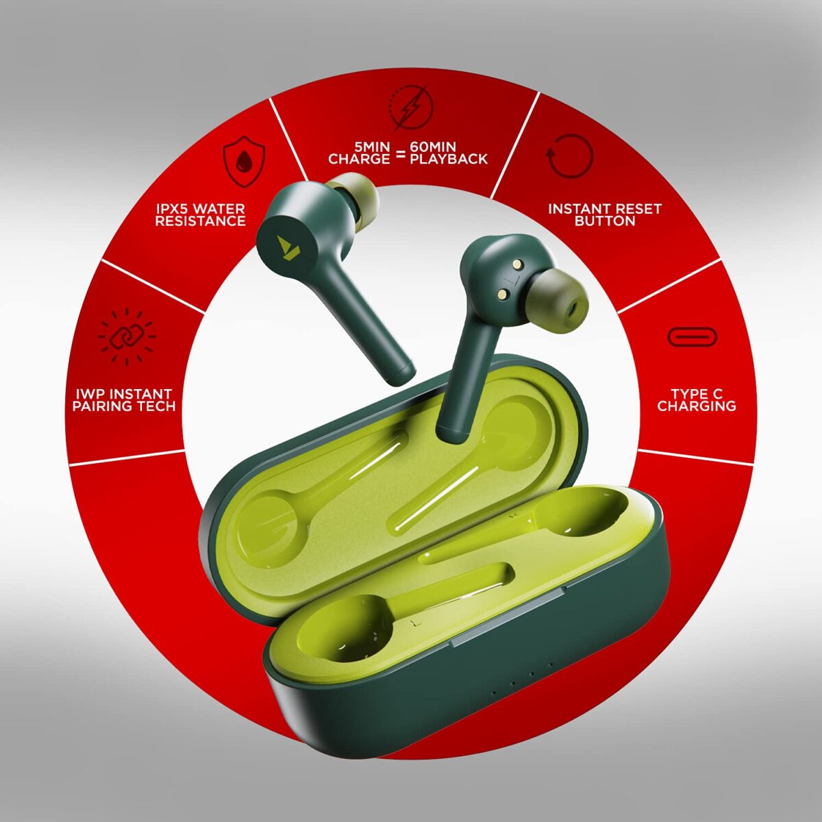 boAt Airdopes 281 Pro Bluetooth Truly Wireless Earbuds (Viper Green) - Image 5