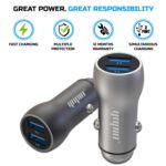 WeCool YOPIN Dual Port Quick Charging Smart Car Charger 3.0 (Grey) - Image 4