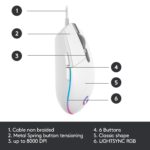 Logitech G102 Light Sync Gaming Mouse (White) - Image 4