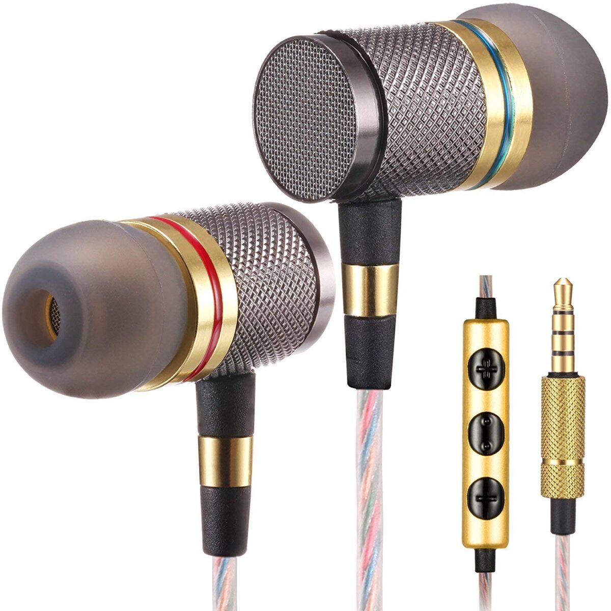 PTron Aristo in-Ear Wired Headphones with Mic (Gold) - Image 1