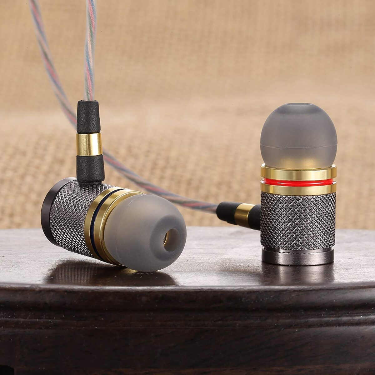PTron Aristo in-Ear Wired Headphones with Mic (Gold) - Image 3