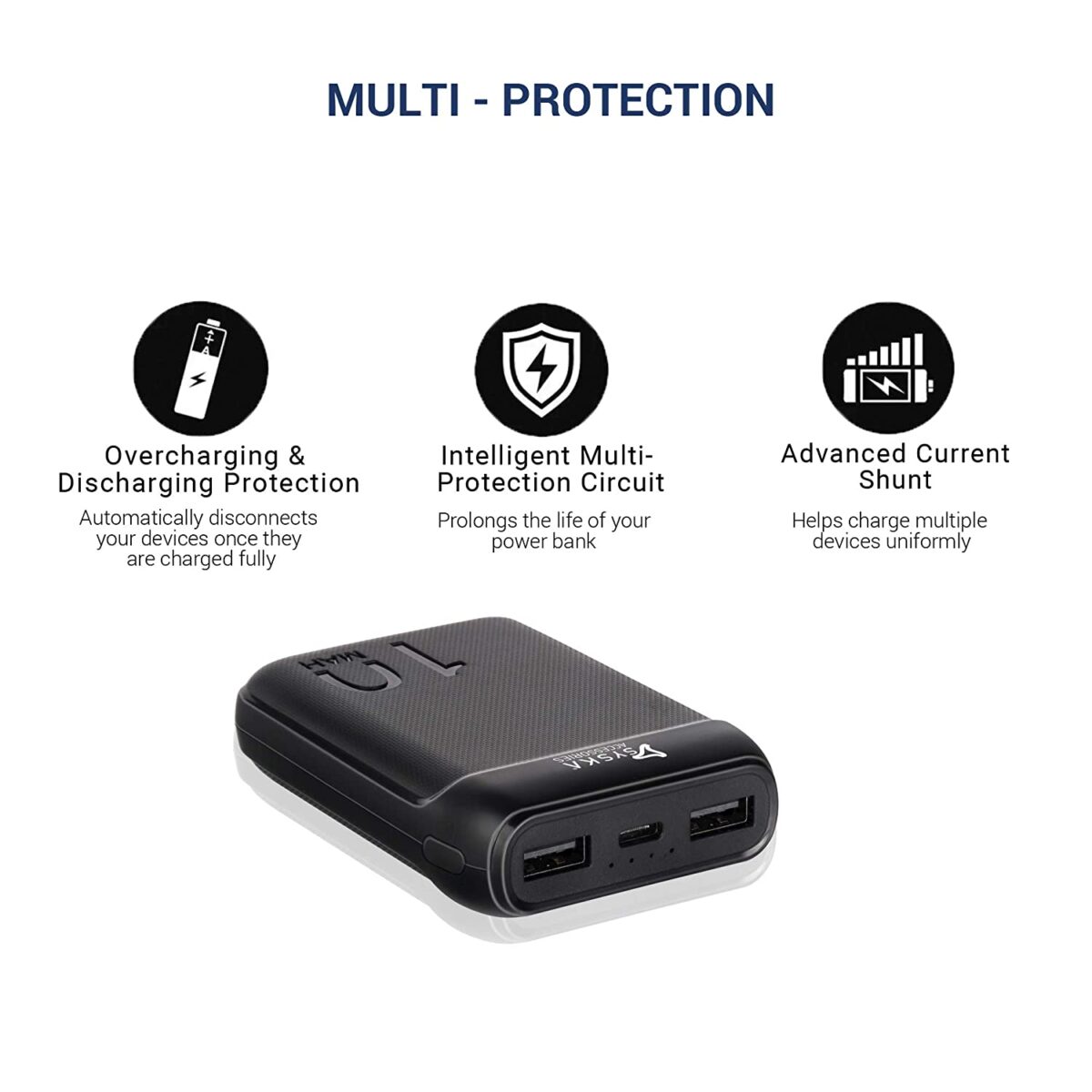 Syska 10000 mAh Li-Polymer P1016B Power Bank - Image 3
