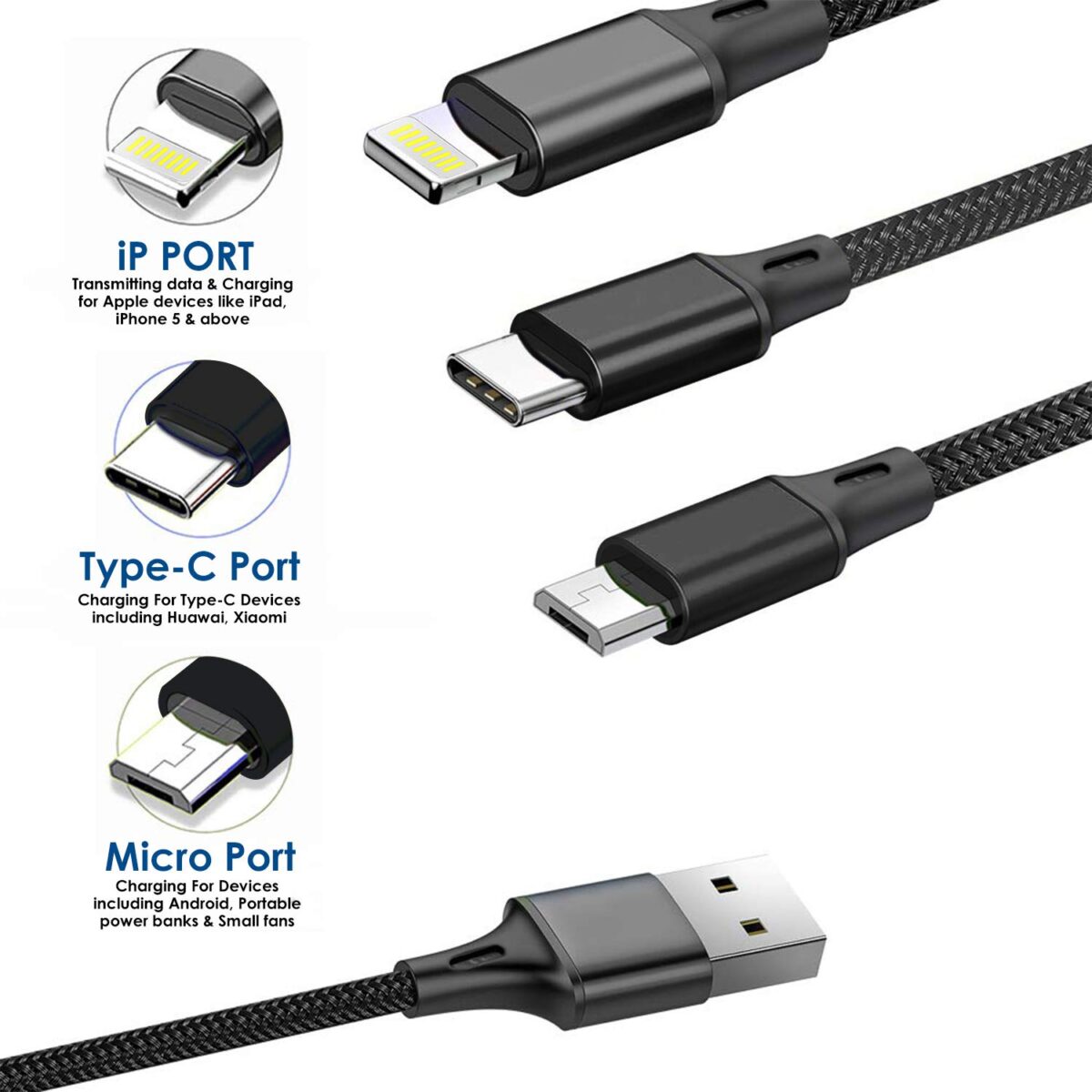 WeCool Nylon Braided Multifunction Fast Charging Cable - Image 6