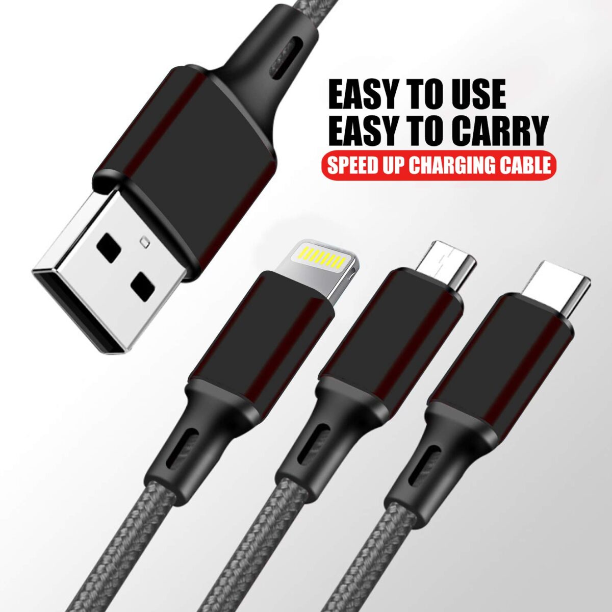 WeCool Nylon Braided Multifunction Fast Charging Cable - Image 3