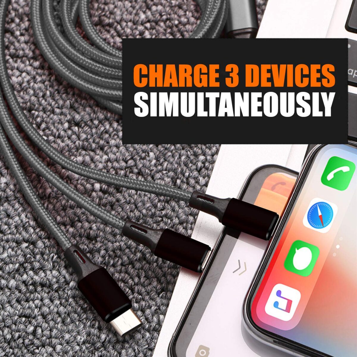 WeCool Nylon Braided Multifunction Fast Charging Cable - Image 2