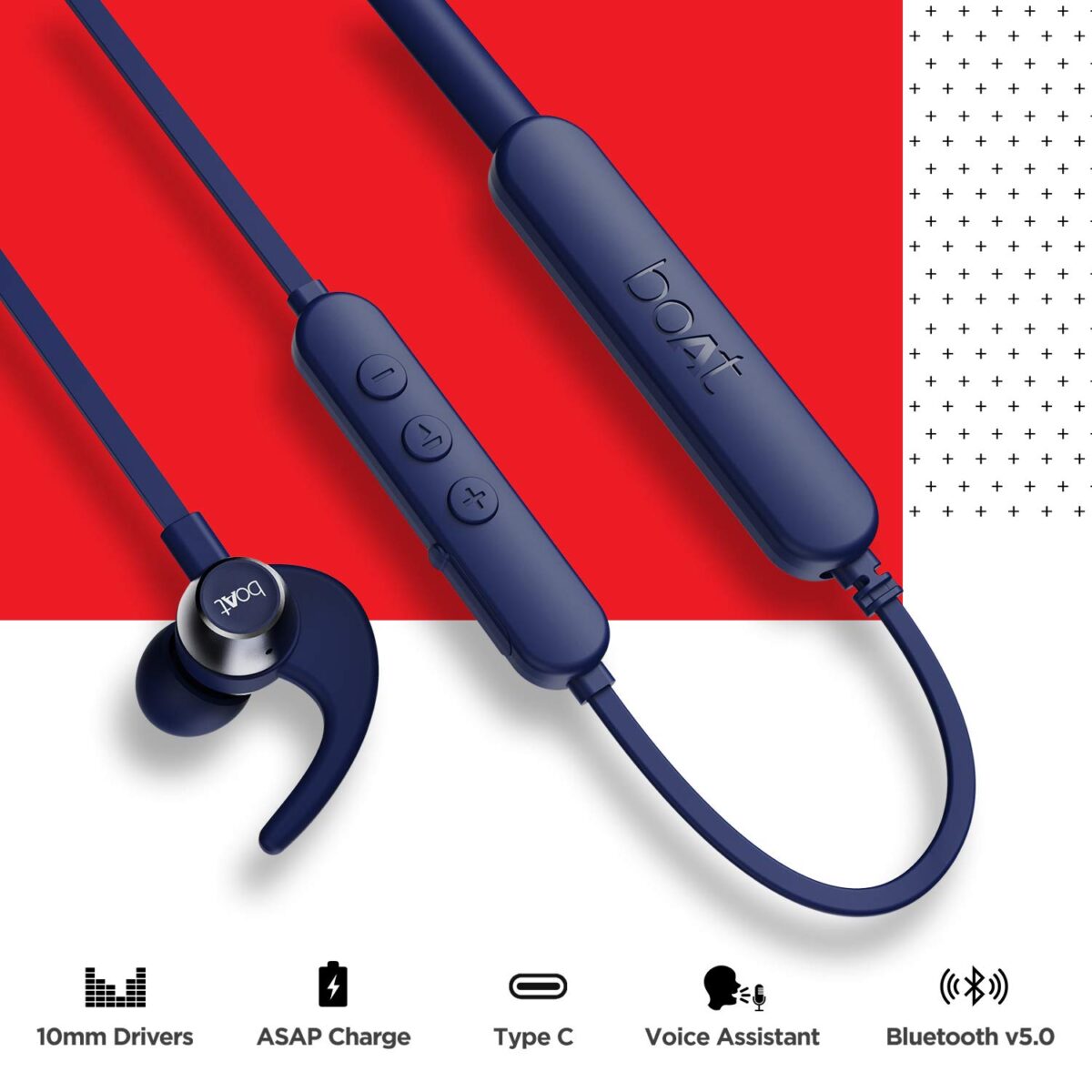 boAt Rockerz 255 Pro+ Bluetooth in-Ear Headphone with Mic (Navy Blue) - Image 2