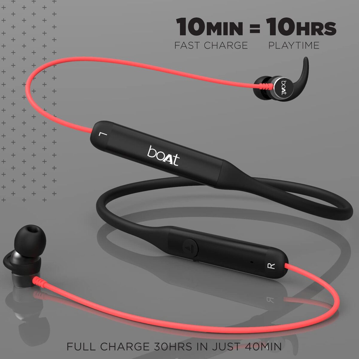 boAt Rockerz 330 Wireless Neckband(Raging Red) - Image 2