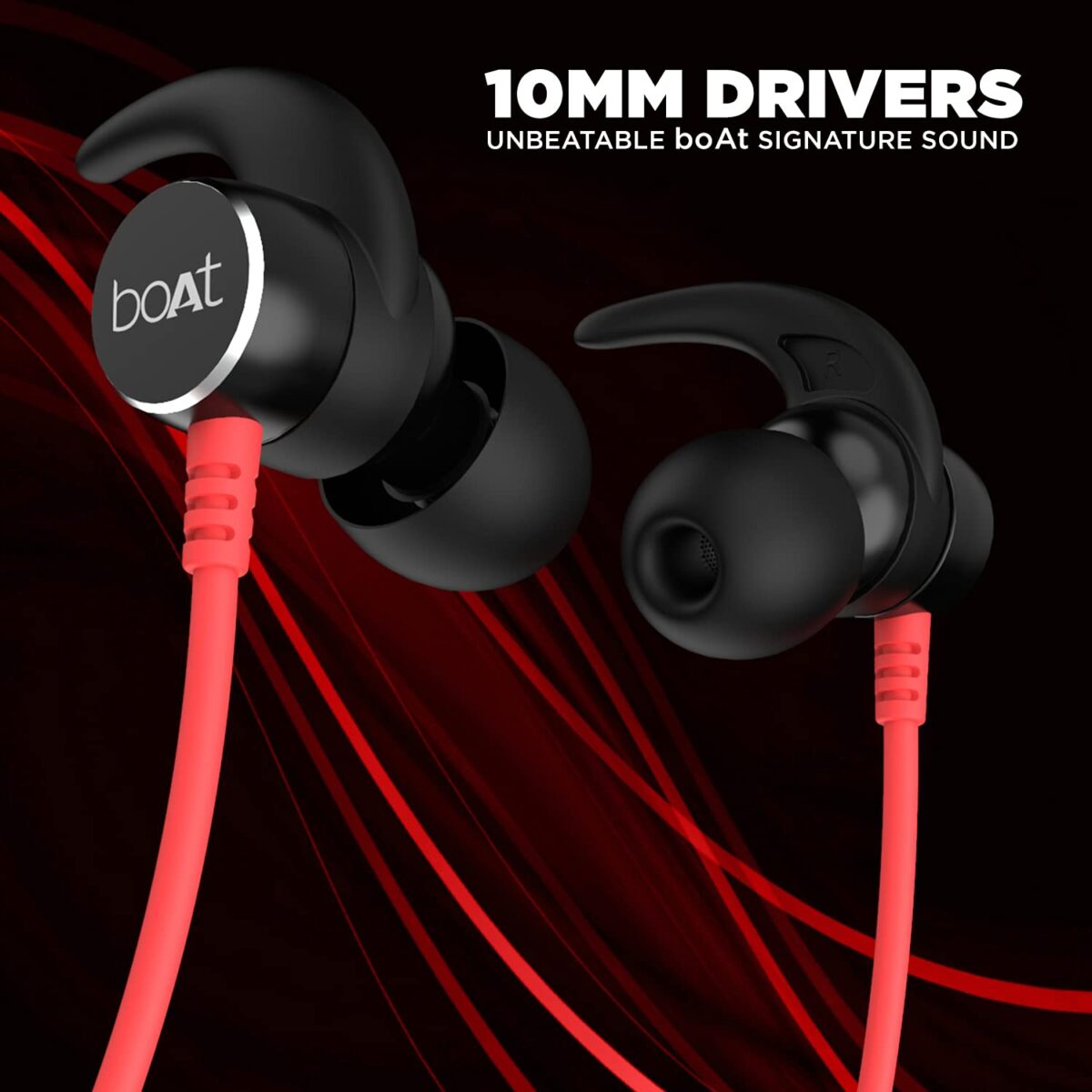 boAt Rockerz 330 Wireless Neckband(Raging Red) - Image 4