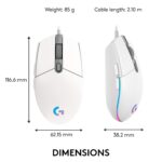Logitech G102 Light Sync Gaming Mouse (White) - Image 2